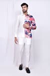 Buy_Arihant Rai Sinha_White Shirt Satin Cotton Printed Floral And Pant Set _at_Aza_Fashions