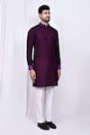 Arihant Rai Sinha_Purple Art Silk Plain Kurta And Pant Set _at_Aza_Fashions