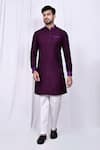 Buy_Arihant Rai Sinha_Purple Art Silk Plain Kurta And Pant Set 