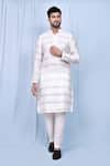 Buy_Arihant Rai Sinha_White Art Silk Solid Kurta And Pant Set _at_Aza_Fashions