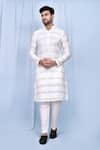 Buy_Arihant Rai Sinha_White Art Silk Solid Kurta And Pant Set 