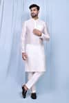 Buy_Arihant Rai Sinha_White Art Silk Embroidered Thread Kurta And Pant Set _at_Aza_Fashions