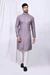 Buy_Arihant Rai Sinha_Purple Art Silk Woven Gul Kurta With Pant _at_Aza_Fashions