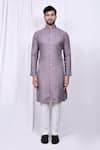 Buy_Arihant Rai Sinha_Purple Art Silk Woven Gul Kurta With Pant _Online_at_Aza_Fashions