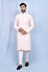 Arihant Rai Sinha_Cream Cotton, Silk Embroidery Bullian Bloom Kurta With Pant _at_Aza_Fashions