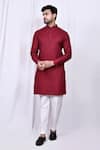 Buy_Arihant Rai Sinha_Maroon Linen Cotton Solid Kurta With Pant 