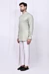 Shop_Arihant Rai Sinha_Grey Linen Cotton Solid Short Kurta With Pant _Online_at_Aza_Fashions