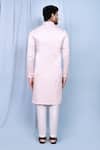 Shop_Arihant Rai Sinha_Pink Satin, Cotton Embroidery Floral Placket Kurta With Pant _at_Aza_Fashions