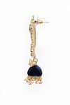 Buy_Samyukta Singhania_Blue Stone Peacock Pearl Tasselled Jhumkas _Online_at_Aza_Fashions