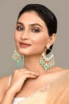 Buy_Adara Khan_Green Kundan Embellished Earrings _at_Aza_Fashions