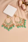 Shop_Adara Khan_Green Kundan Embellished Earrings _at_Aza_Fashions