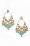 Adara Khan_Green Kundan Embellished Earrings _Online_at_Aza_Fashions