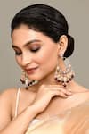 Buy_Samyukta Singhania_Maroon Kundan Mughal Carved Earrings _at_Aza_Fashions