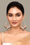 Shop_Samyukta Singhania_Maroon Kundan Mughal Carved Earrings _Online_at_Aza_Fashions