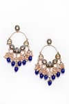 Buy_Adara Khan_Blue Kundan Mughal Shaped Earrings _Online_at_Aza_Fashions