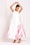 Buy_Ellemora fashions_White Double Georgette Shibori Flared Long Dress _Online_at_Aza_Fashions