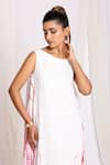 Shop_Ellemora fashions_White Double Georgette Shibori Flared Long Dress _Online_at_Aza_Fashions