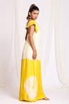 Shop_Ellemora fashions_Yellow Gajji Silk Tie Dye Circle Square Placed Pattern Color Block Jumpsuit _Online_at_Aza_Fashions