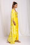 Shop_Ellemora fashions_Yellow Natural Crepe Tie Dye Cloud Pattern Blouse Sweetheart Shrug And Pant Set _at_Aza_Fashions