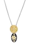 Sangeeta Boochra_Gold Plated Adela Fleur Pendant Chain Necklace _Online_at_Aza_Fashions