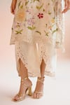 Chandrima_Ivory Chanderi Embroidery Floral Cutwork Tulip Pant _Online_at_Aza_Fashions