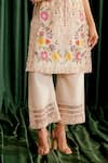 Shop_Chandrima_Ivory Chanderi Embroidery Floral Round Cutwork Kurta With Pant _Online_at_Aza_Fashions