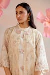 Shop_Chandrima_Ivory Silk Organza Embroidery Paisley Round Jacket _Online_at_Aza_Fashions