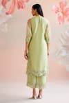 Shop_Chandrima_Green Chanderi Embroidery Floral Round Cutwork Kurta With Pant _at_Aza_Fashions