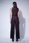 Shop_FEBO6_Black 100% Silk Thread V Neck Harmony Detailed Waistcoat And Pants Set _at_Aza_Fashions