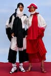 Shop_Febo6_Black Chanderi Tie-dye Round Nocturne Ombre Top And Pant Set _Online