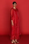 Shop_FEBO6_Red Kurta Silk Organza Embroidered Thread Round Cerise 