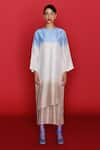 Buy_FEBo6_Off White Silk Ombre Round Asymmetric Tunic _Online_at_Aza_Fashions