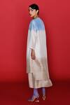 Shop_FEBo6_Off White Silk Ombre Round Asymmetric Tunic _at_Aza_Fashions