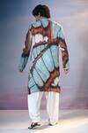 Nikita Mhaisalkar x AZA_Blue Double Georgette Print Butterfly Wings Kurta With Salwar _Online_at_Aza_Fashions