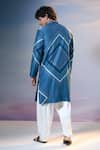 Nikita Mhaisalkar x AZA_Blue Chanderi Print Gul Geometric Kurta With Salwar _Online_at_Aza_Fashions