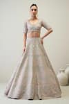 Buy_Ridhimaa Gupta_Pink Viscose Raw Silk Embroidered Dori Jamna Lehenga Set _Online_at_Aza_Fashions