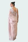 Shop_Ridhimaa Gupta_Pink Pure Silk Organza Embroidered Sayonee Saree With Unstitched Blouse Piece 