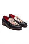 Buy_Banjaaran Studio_Black Print Gaja Guardian Titan Loafers _at_Aza_Fashions