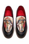 Shop_Banjaaran Studio_Black Print Gaja Guardian Titan Loafers _at_Aza_Fashions