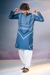 Buy_Nikita Mhaisalkar x AZA_Blue Chanderi Print Gul Geometric Kurta With Salwar 