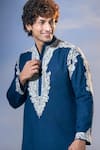 Buy_Nikita Mhaisalkar x AZA_Blue Twill Embroidery Kamdani Paisley Vine Kurta With Salwar _Online