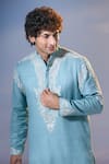 Buy_Nikita Mhaisalkar x AZA_Blue Twill Embroidery Kamdani Tikki Bloom Kurta With Salwar _Online