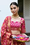 Shop_SUTI KAPDA_Pink Banarasi Silk Sweetheart Woven Lehenga Set 