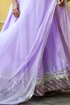 Buy_Suti Kapda_Purple Taffeta Zari, Gota Patti V-neck Woven Thread Anarkali With Dupatta