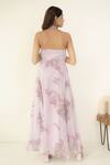 Shop_SUTI KAPDA_Purple Chiffon Printed Floral Sweetheart Halter Neck Gown _at_Aza_Fashions