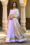 Buy_SUTI KAPDA_Purple Tafetta Silk Round Lehenga Set 