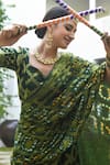 Buy_SUTI KAPDA_Green Banarasi Silk Woven Paisley Sweetheart Checkered Lehenga Set 