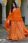 Buy_SUTI KAPDA_Orange Banarasi Silk Woven Paisley Square Zari Anarkali With Dupatta _Online_at_Aza_Fashions