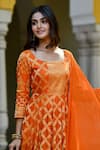 Shop_SUTI KAPDA_Orange Banarasi Silk Woven Paisley Square Zari Anarkali With Dupatta _Online_at_Aza_Fashions