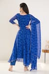 Shop_SUTI KAPDA_Blue Chiffon Hand Embroidered Gota Round Hem Anarkali Set _at_Aza_Fashions